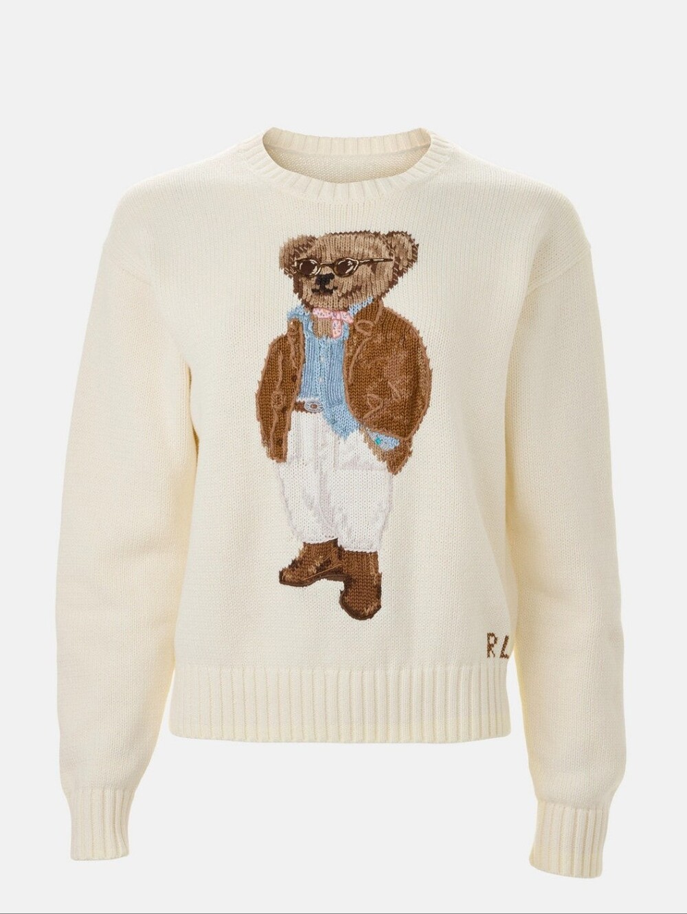 Polo Ralph Lauren Bear Long Sleeve Crew Neck Sweater Size L